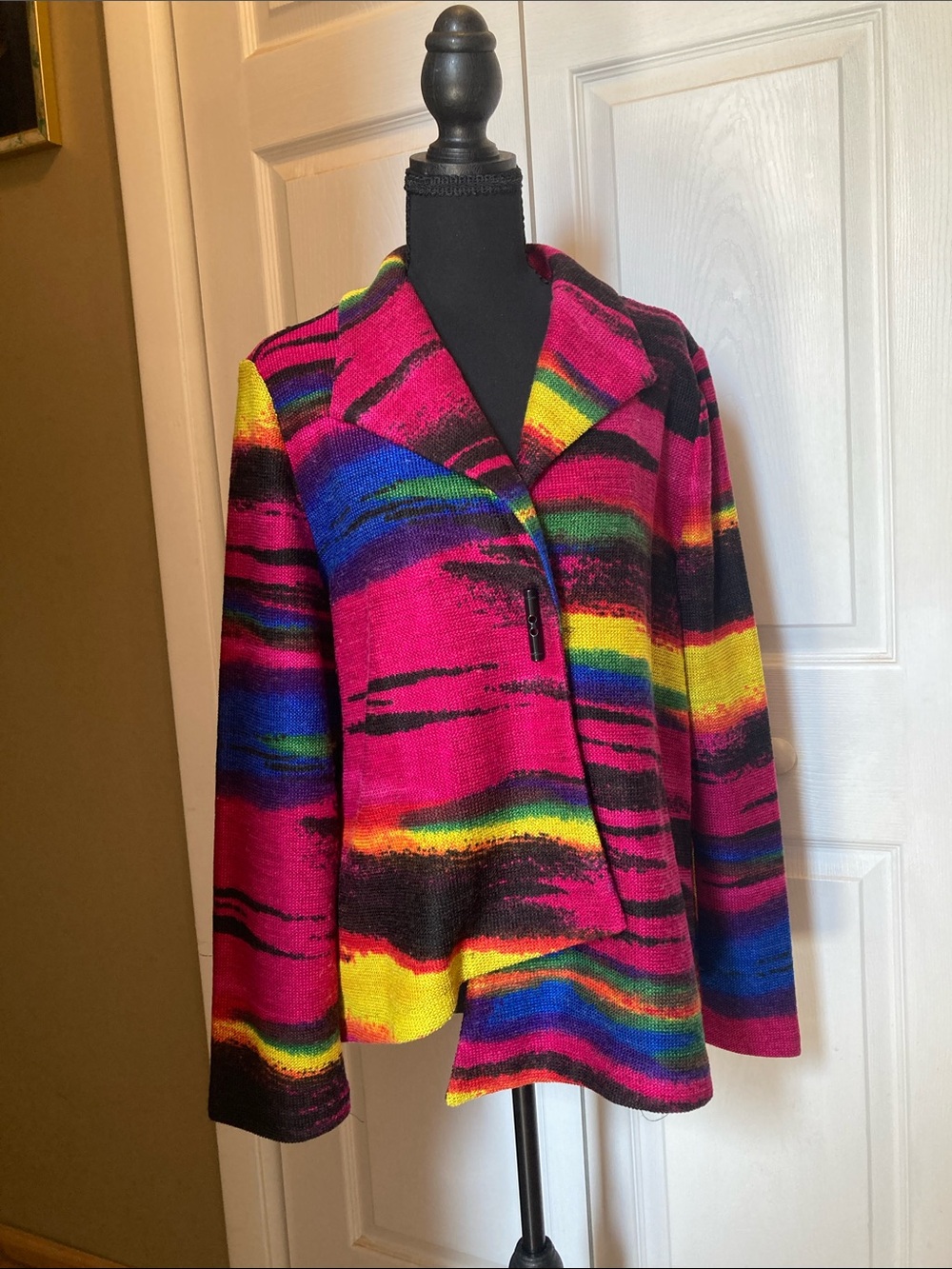 Bala Multicolor Striped Women's Blazer in Bright Pink
